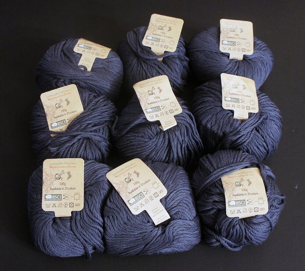 Jubilee Yarn Minnesota Lot of 9 Rolls Sea Grey Cotton/Bamboo 100g